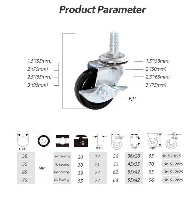 Light-Duty Hard Rubber Industrial Caster